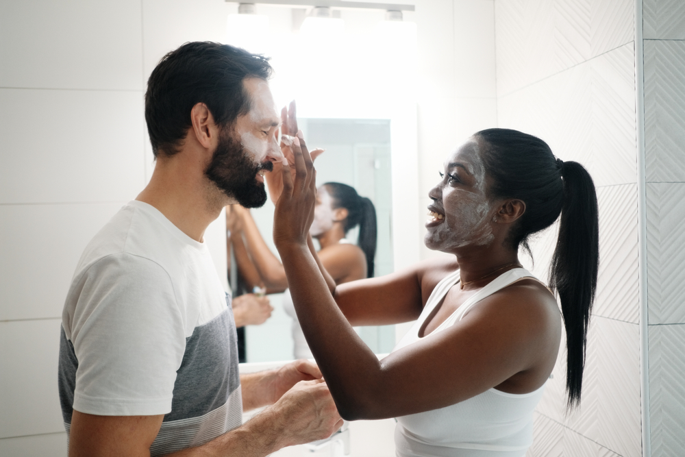 at home date night ideas for parents:Couple Skincare