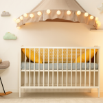 baby crib mobile with gentle lighting